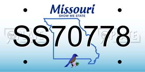 SS70778 Missouri License Plate