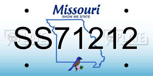 SS71212 Missouri License Plate