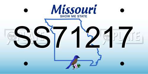 SS71217 Missouri License Plate