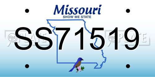 SS71519 Missouri License Plate