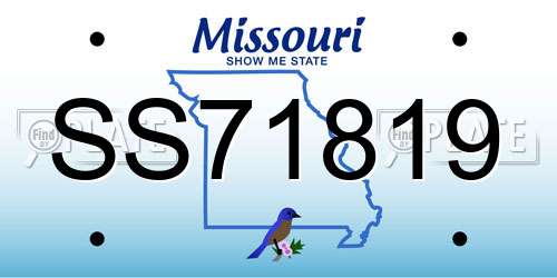 SS71819 Missouri License Plate