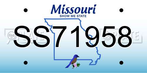 SS71958 Missouri License Plate