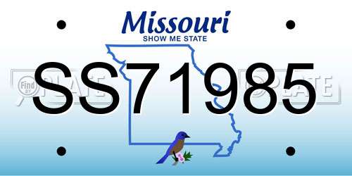 SS71985 Missouri License Plate