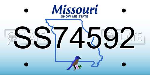 SS74592 Missouri License Plate