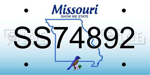 SS74892 Missouri License Plate