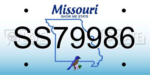 SS79986 Missouri License Plate