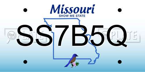 SS7B5Q Missouri License Plate