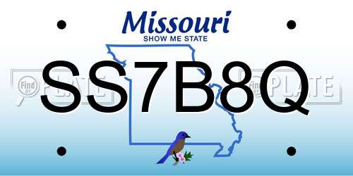 SS7B8Q Missouri License Plate