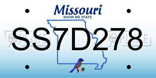 SS7D278 Missouri License Plate