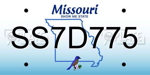 SS7D775 Missouri License Plate