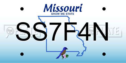 SS7F4N Missouri License Plate