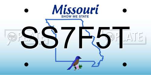 SS7F5T Missouri License Plate