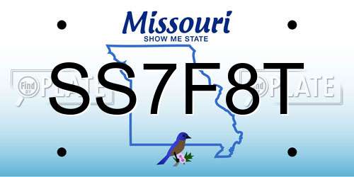 SS7F8T Missouri License Plate
