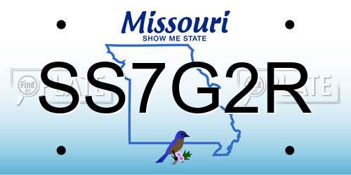 SS7G2R Missouri License Plate