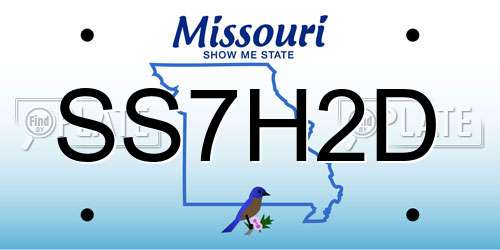 SS7H2D Missouri License Plate
