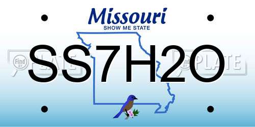 SS7H2O Missouri License Plate