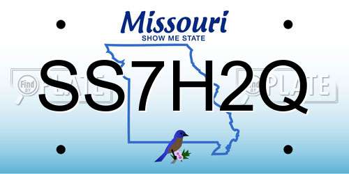 SS7H2Q Missouri License Plate