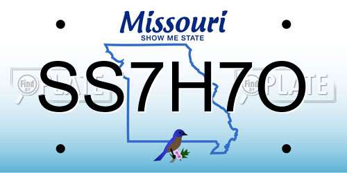 SS7H7O Missouri License Plate
