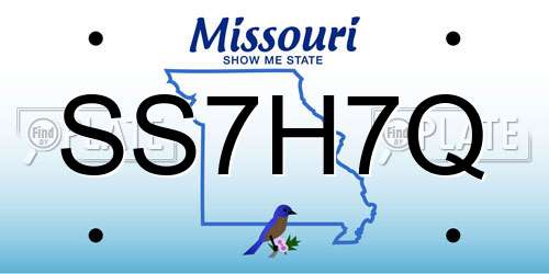 SS7H7Q Missouri License Plate