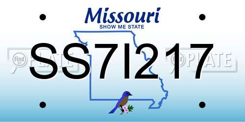SS7I217 Missouri License Plate