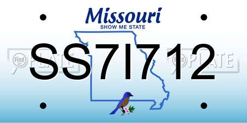 SS7I712 Missouri License Plate