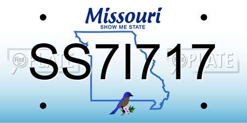 SS7I717 Missouri License Plate
