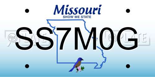 SS7M0G Missouri License Plate