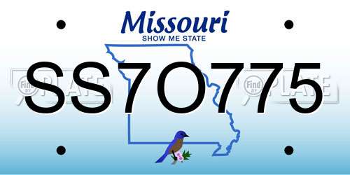 SS7O775 Missouri License Plate
