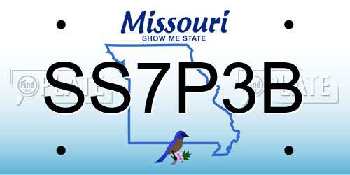 SS7P3B Missouri License Plate