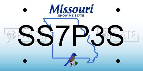 SS7P3S Missouri License Plate