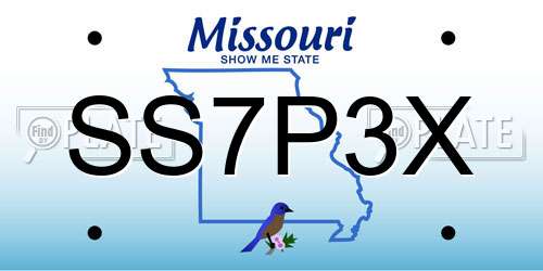 SS7P3X Missouri License Plate