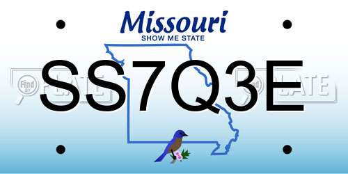 SS7Q3E Missouri License Plate