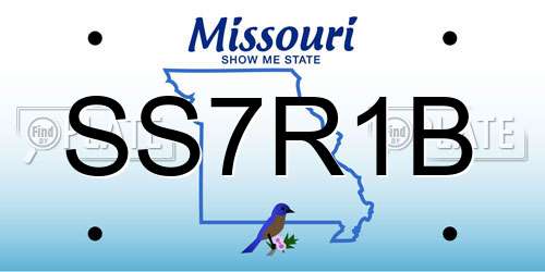 SS7R1B Missouri License Plate