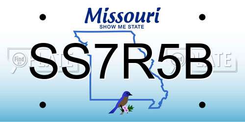 SS7R5B Missouri License Plate