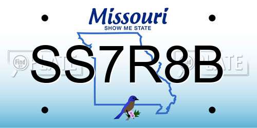 SS7R8B Missouri License Plate