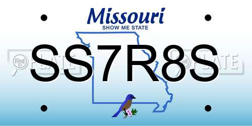 SS7R8S Missouri License Plate