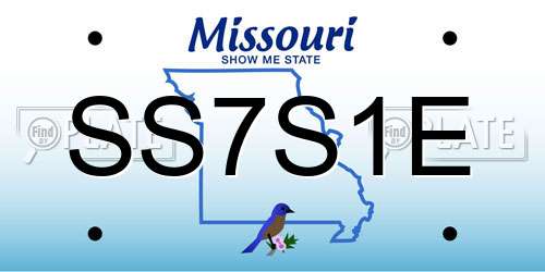 SS7S1E Missouri License Plate