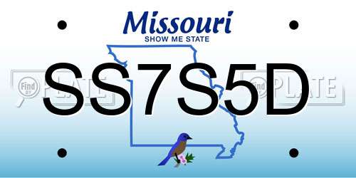 SS7S5D Missouri License Plate