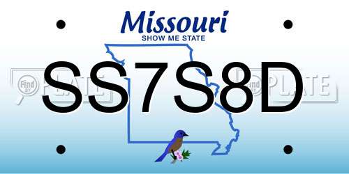 SS7S8D Missouri License Plate