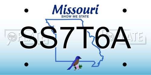 SS7T6A Missouri License Plate