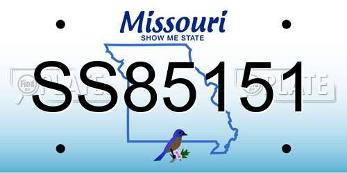 SS85151 Missouri License Plate