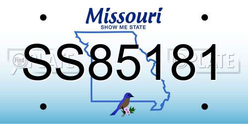 SS85181 Missouri License Plate