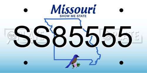 SS85555 Missouri License Plate