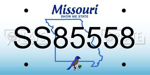 SS85558 Missouri License Plate