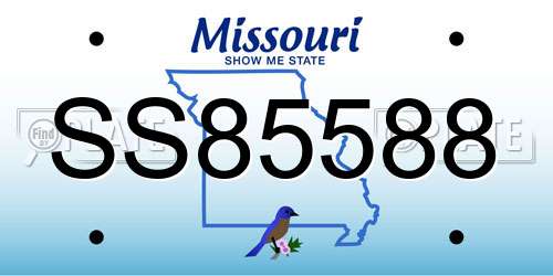 SS85588 Missouri License Plate
