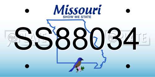 SS88034 Missouri License Plate