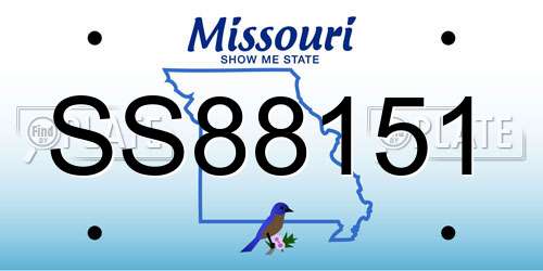 SS88151 Missouri License Plate