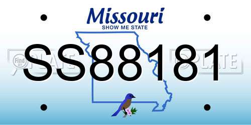 SS88181 Missouri License Plate