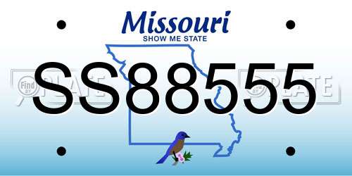 SS88555 Missouri License Plate