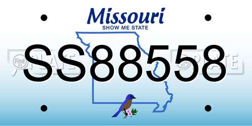 SS88558 Missouri License Plate